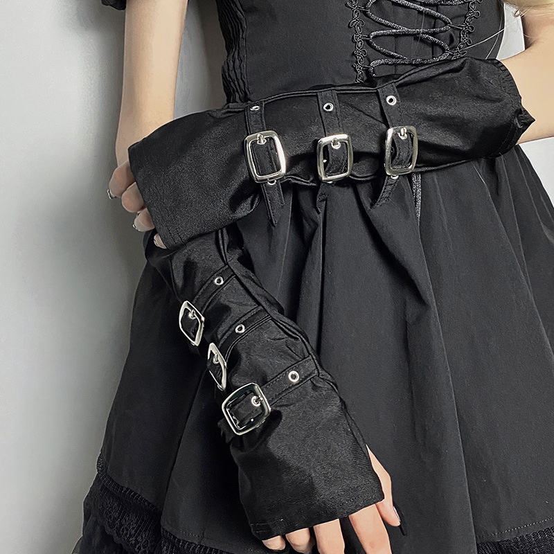 Moda personalidad hebilla correas estilo Punk mujeres LICRA guantes sin dedos Cosplay de Lolita actuaciones escenario baile callejero