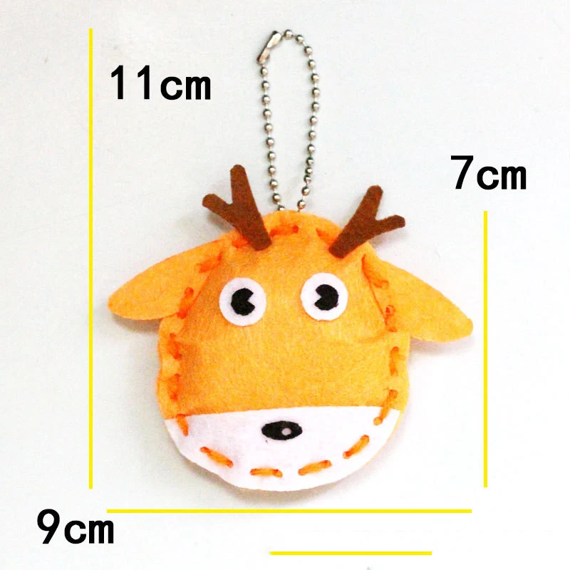 7 ชิ้น/ล็อตเด็ก DIY พวงกุญแจศิลปะหัตถกรรมของเล่นไม่ทอการ์ตูน Handmade ชุดตกแต่งอนุบาลสอน Aids ของขวัญสร้างสรรค์