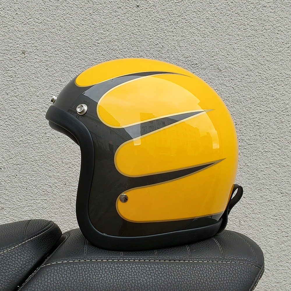 Fiberglass TT&COCASCOS Japan Technolog Motorcycle Helmet Vintage Small Shell 3/4 Jet Scooter Casque Cascos DOT ECE Approved