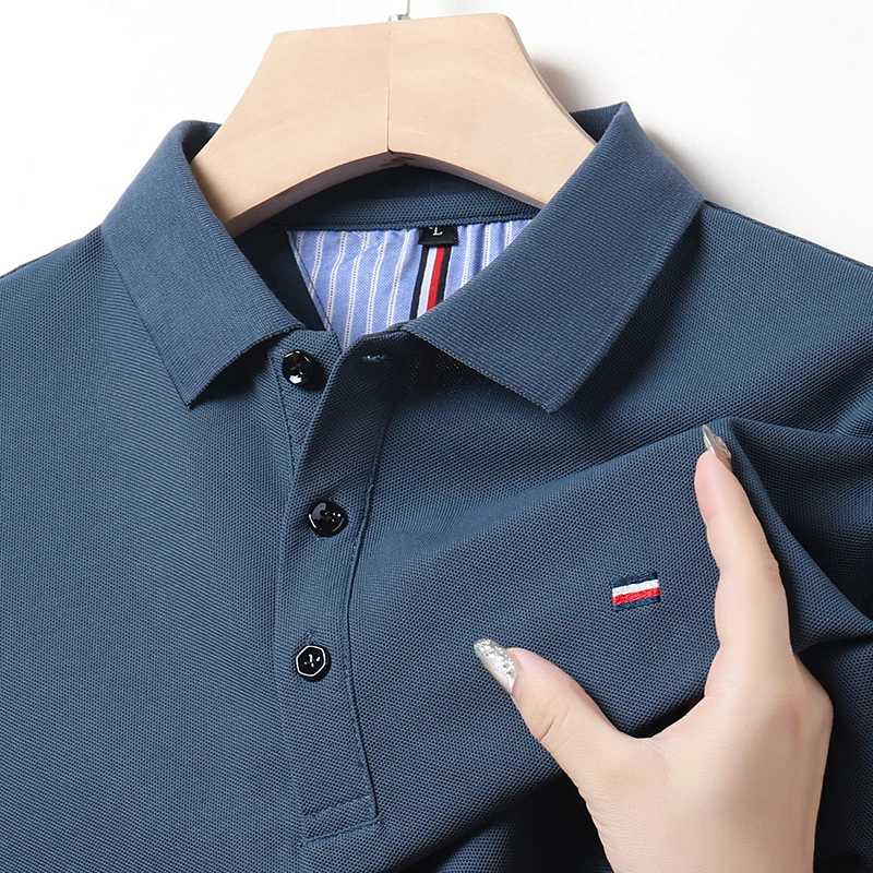 Casual mode-poloshirt voor heren, ademend en comfortabel geborduurde top