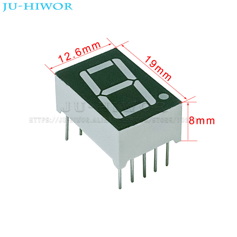 10pcs 0.56 인치 10 핀 5161AGG 5161BGG 1 비트 자리 7 세그먼트 옥 녹색 LED 디지털 디스플레이 Digitron 일반적인 양극 음극