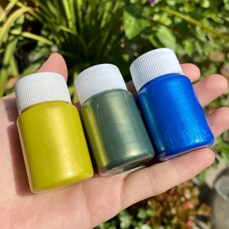 20ml/병 금속 진주 빛 아크릴 페인트 손으로 그린 ​​방수 DIY 석고 인형 색칠 모델 낙서 공예 페인트