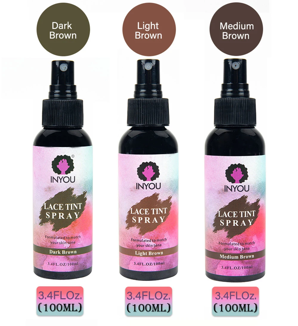 Waterproof Lace Tint Melting Mousse Spray Concealer For Lace Closure Front Wigs Toupees Edge Control Lace Tint Spray Melt Form