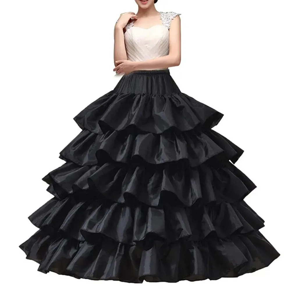 Gonna a cerchio a forma intera 5 strati di volant Abito da ballo Sottogonna Sottogonna Slip per abito da sposa Vita regolabile