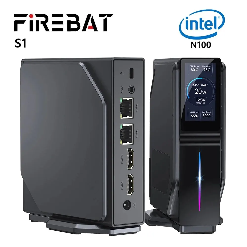 FIREBAT-l's Intel N100 CPU Mini PC Computer, Gamer Gaming, DDR4, 16 Go de RAM, 512 Go SSD, Windows 11, BTéclairé Tourists, HDMI Deskmedicents Computer
