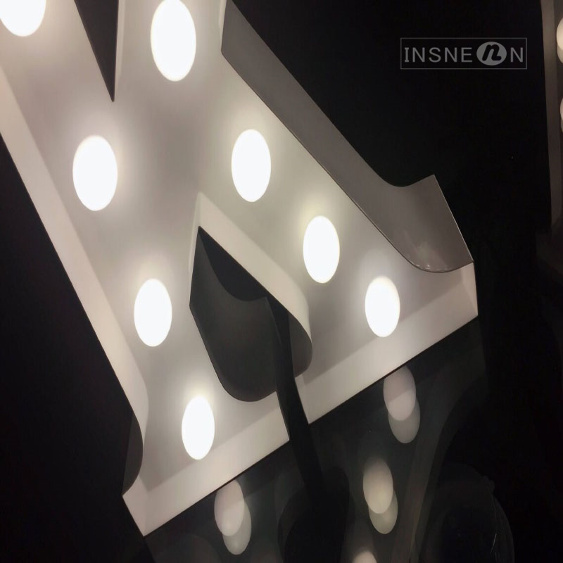 Alphabet Lettering Signage 70-120cm LED Bulb Letter Wedding Flower Shop Holiday Birthday Party Decor 3D Marquee Letters Sign