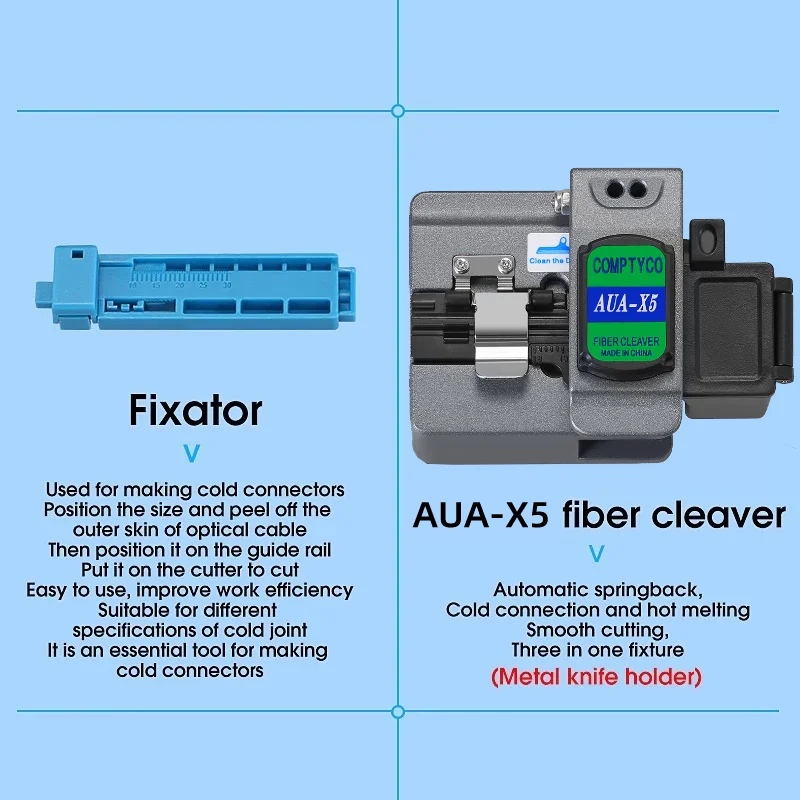 Ftth光ファイバーツールキット,AUA-X5光ファイバークリッパー,ストリッパー,ミニ光学パワーメーター,10mw視覚障害ロケーター,vfl