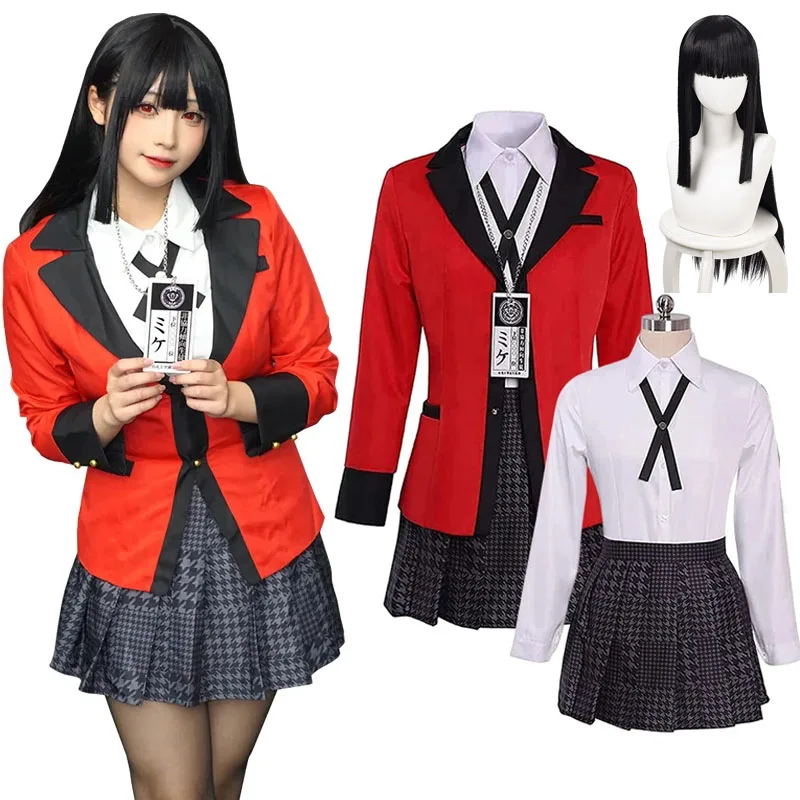 Disfraz de Anime Kakegurui Jabami Yumeko, disfraz de Halloween Sayaka, jugador compulsivo, Escuela Japonesa, uniforme JK para niñas, disfraz de Halloween