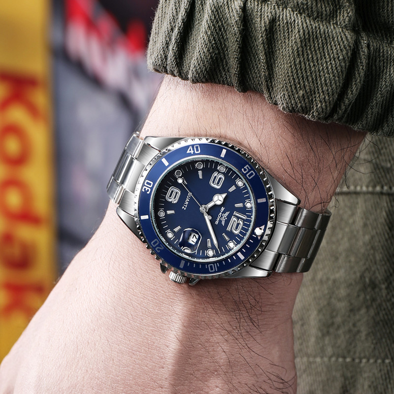 Nova moda de aço inoxidável masculino relógios de pulso quartzo ouro tira marca luxo qualidade superior relógio quartzo relogio (sem caixa)