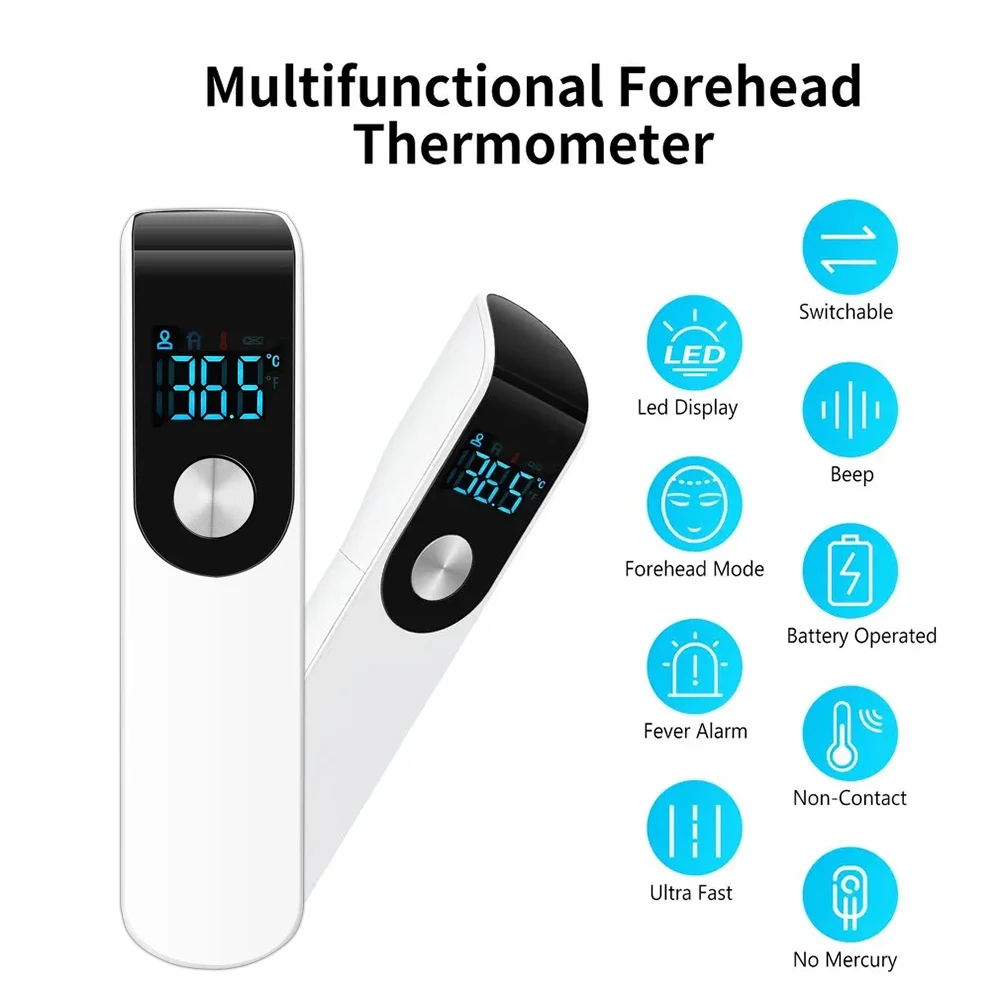 อุณหภูมิทางการแพทย์เครื่องวัดอุณหภูมิอินฟราเรดหน้าผาก Digital Non-Contact Thermomete จอแสดงผล LED ไข้เครื่องมือวัดสําหรับทารกผู้ใหญ่