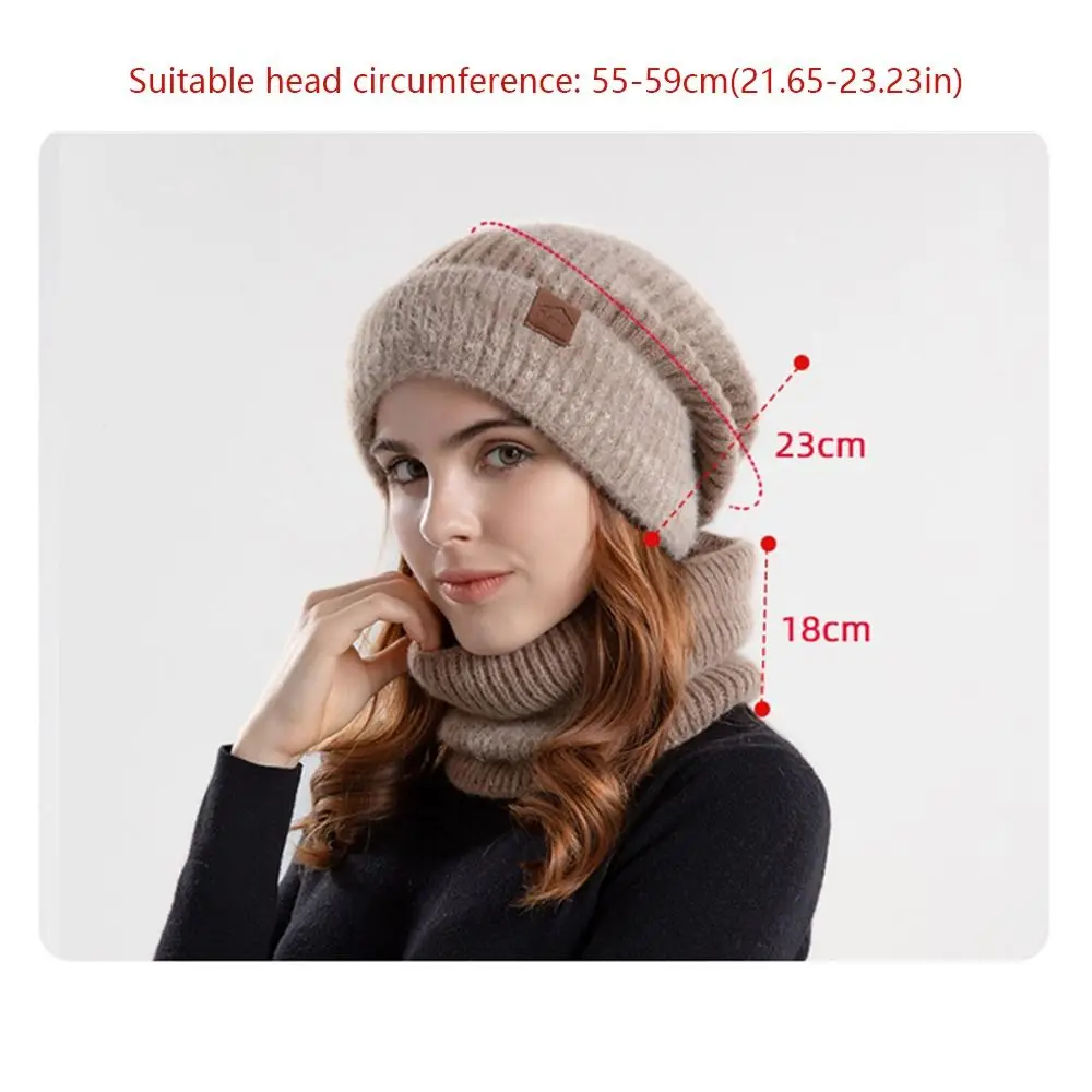 Moda addensare morbido cappello sciarpa Set antivento a prova di freddo caldo scaldacollo foderato in pile berretto per l'autunno inverno