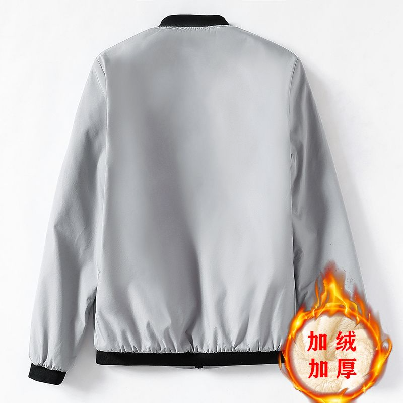 Herbst Winter Herren Dicke Fleece Jacken Einfarbig Mode Lässig Mantel Klassische Stehkragen Outdoor Warm Halten Mantel