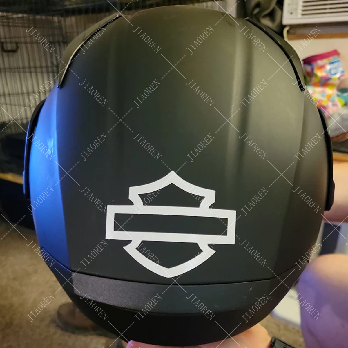 Adesivo de vinil para motocicleta de 2 polegadas, logotipo de barra e design de escudo # 1 unidade