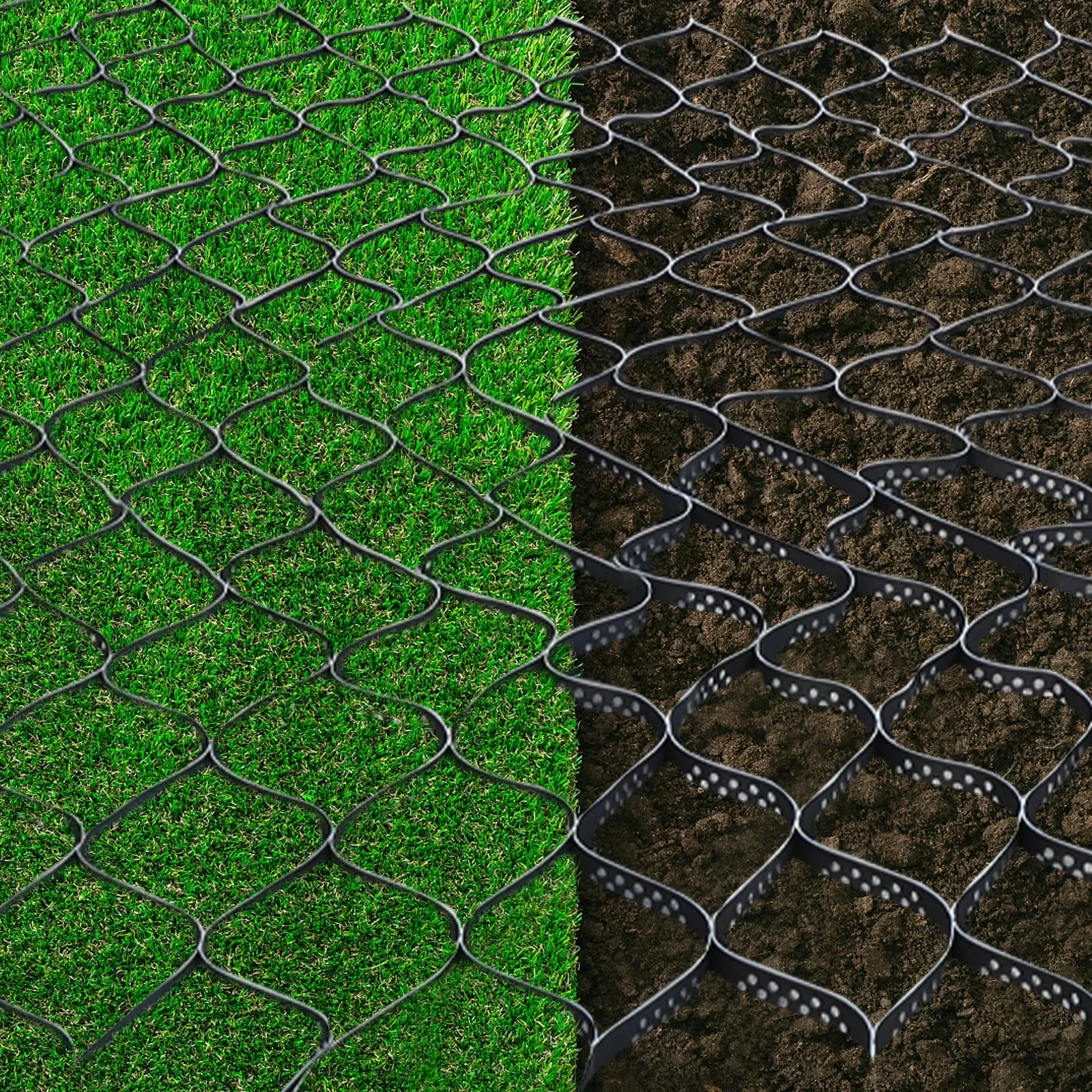 2" Thick Geo Grid Ground Grid for Desert & Saline Soil & Swelling Soil, Collapsible Geogrid W/ Stability & Load-bearing Function