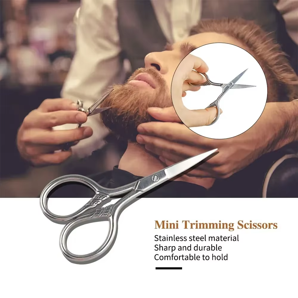 Männer Rasierpinsel Set Multifunktionale Bart Kamm Mini Schere Wildschwein Borsten Bart Pinsel Gesicht Schnurrbart Tägliche Tragbare Pflege Werkzeug