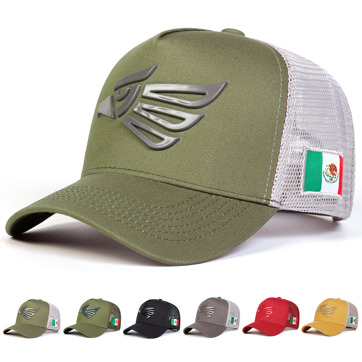 Unisex Mexicaanse Eagle Label Baseball Net Caps Outdoor Verstelbare Lente en Zomer Casual Zonnebrandcrème Hoed