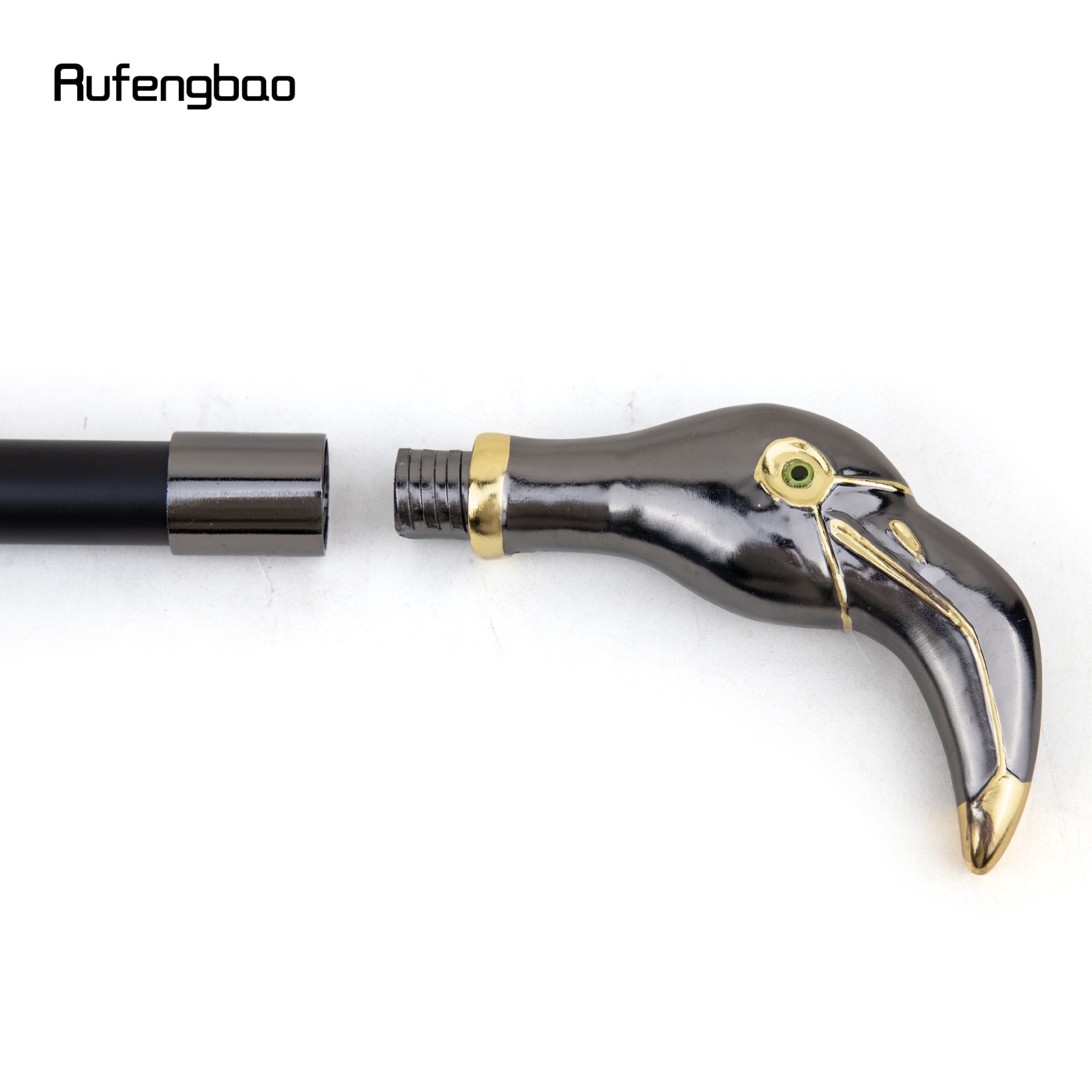 Ouro preto luxo pica-pau lidar com bengala moda decorativa bengala elegante cosplay cana botão crosier 90cm