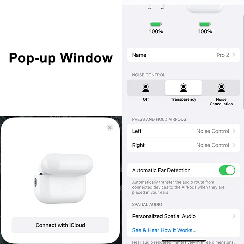 Auriculares inalámbricos Air Pro con Bluetooth, cascos Pro 2 TWS, Cable tipo USB-C, ventana emergente para IOS y Android con caja, juego completo