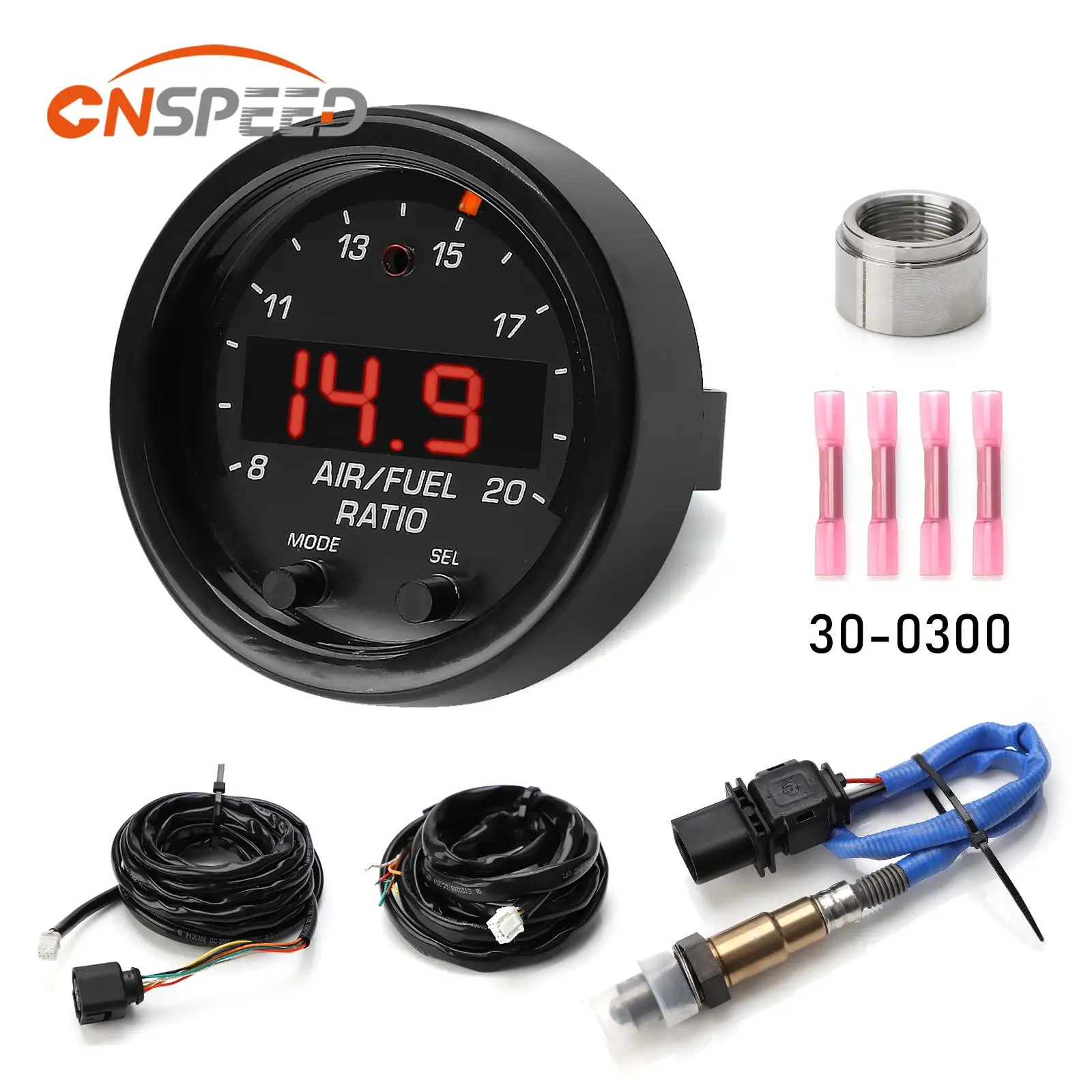 Kit de medidor de banda larga para relação de combustível de ar o2 de carro para 30-0300 x-series af banda larga lsu 4.9 medidor lambda sensor de oxigênio medidor controlador