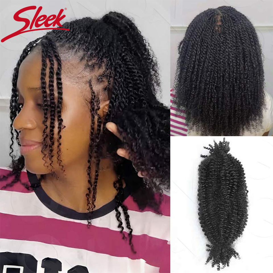 22 pulgadas QVR Kinky Twist Crochet trenzado cabello 100% extensiones de cabello humano elegante rizado cabello humano bultos 1 Uds Afro Kinky V cabello a granel