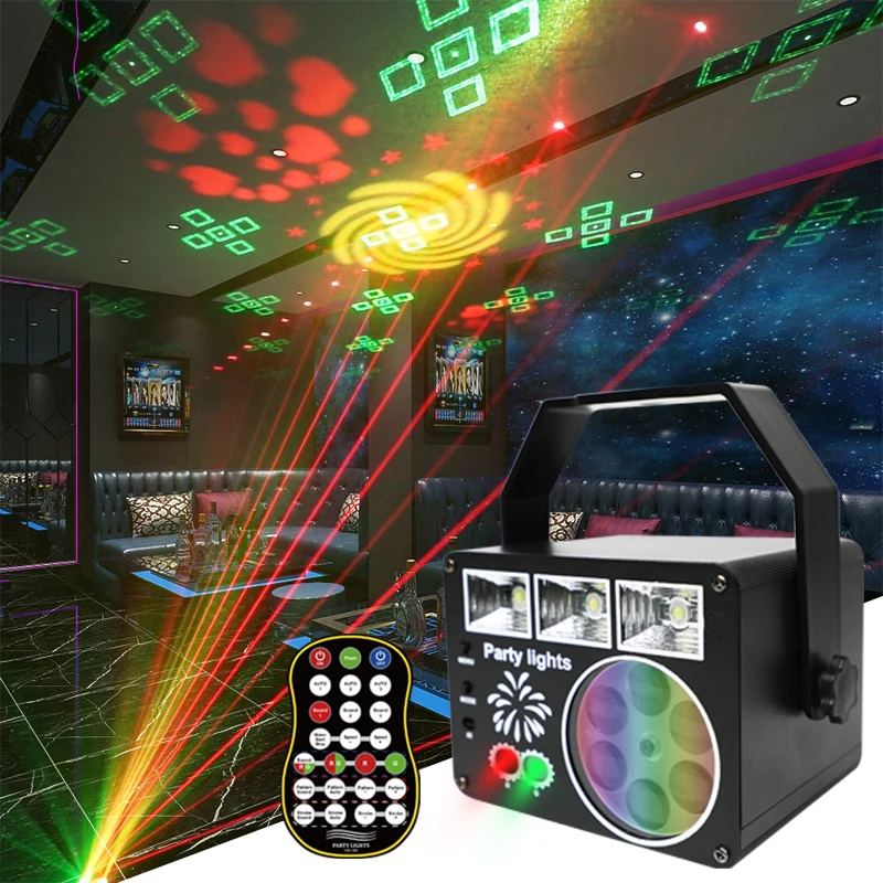 YSH LED Disco Parti Lights USB Podium Laserlicht Patroon Beam Projector Geschiktheid Karaoke Bruiloft Halloween Party Accessoires