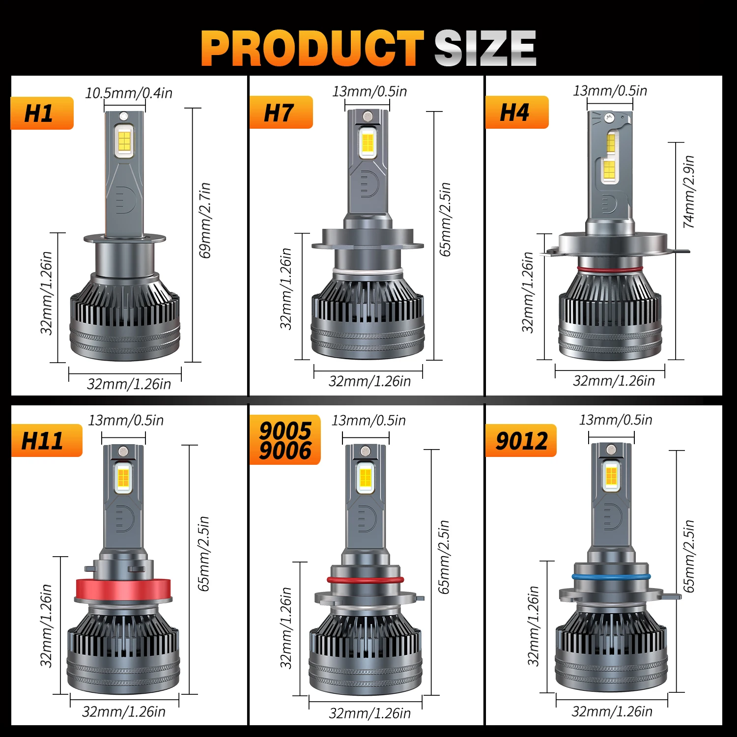 HYNBYZJ 50000LM H7 H4 H11 Đèn Pha LED 320W Cao Cấp H1 H8 H9 HB4 HB3 9005 9006 9012 Turbo đèn 6000K Trắng Ô Tô