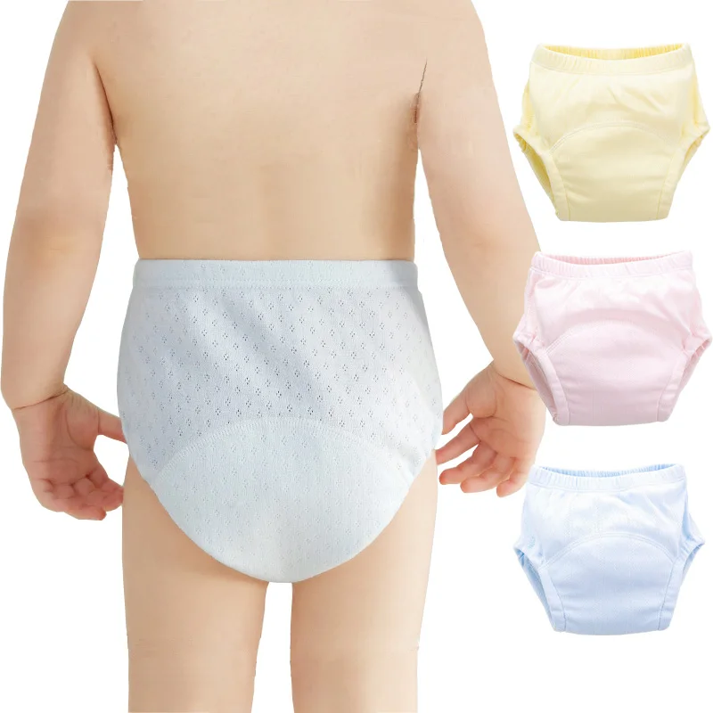 新生児再利用可能なおむつ子供トイレトレーニングパンティー綿布洗える下着生態おむつ幼児パンティー