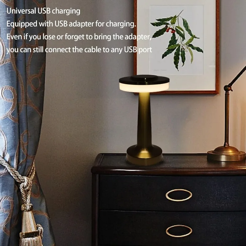 Lampe de bureau en métal USB Rechargeable Portable humeur lig tactile lampe de Table chevet veilleuse pour Bar KTV hôtel café chambre