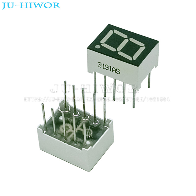 10 pz 0.39 Pollici 10 Pin 3191AS 3191BS 1 Bit Cifra 7 Segmenti LED Rosso Display Digitale Digitron Anodo Comune Catodo CC CA