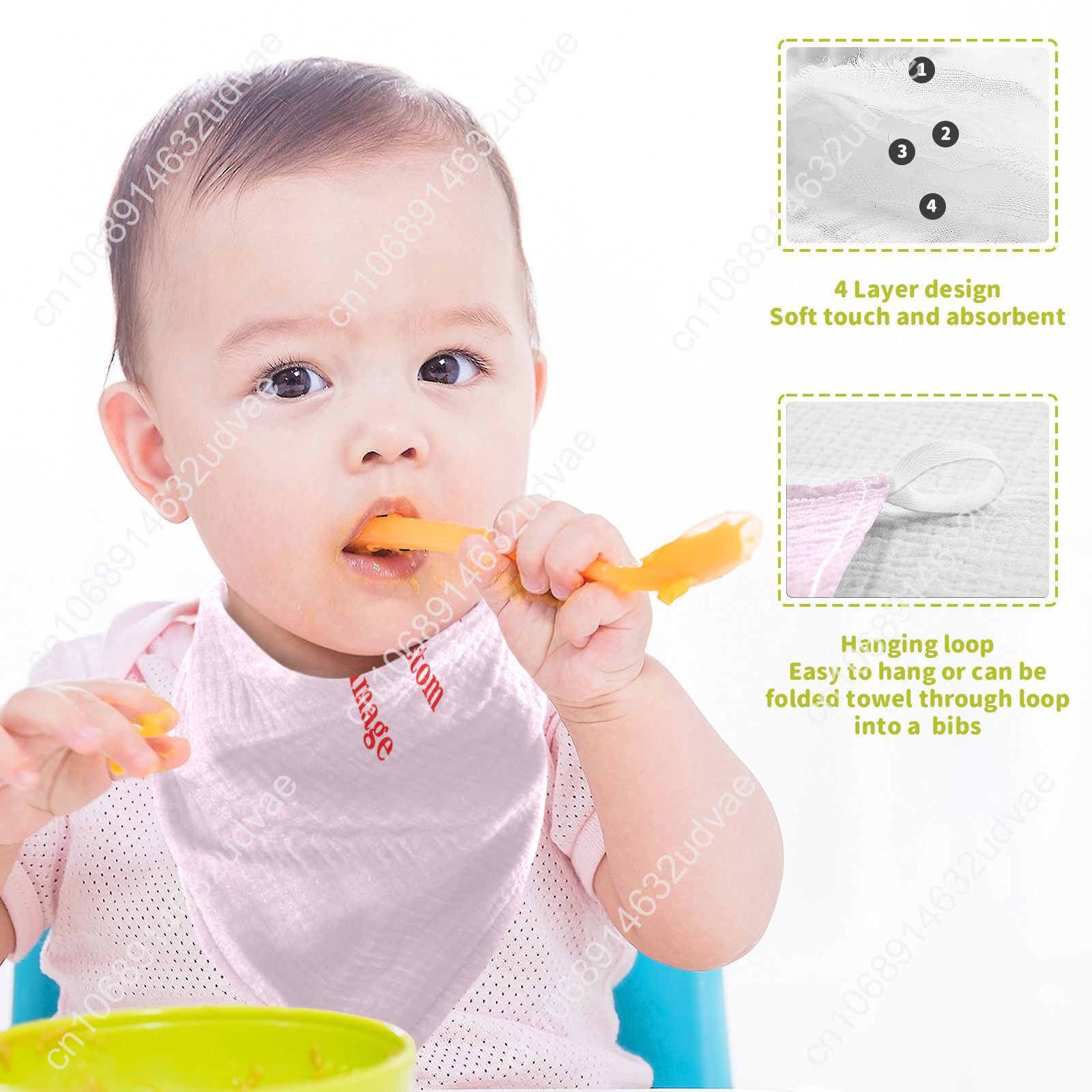 3/5PCS Baby Cotton Bath Towel Custom 4-Layer Gauze Face Washcloth Squares Hand Wipe Newborn Bathing Feeding Kids Handkerchief