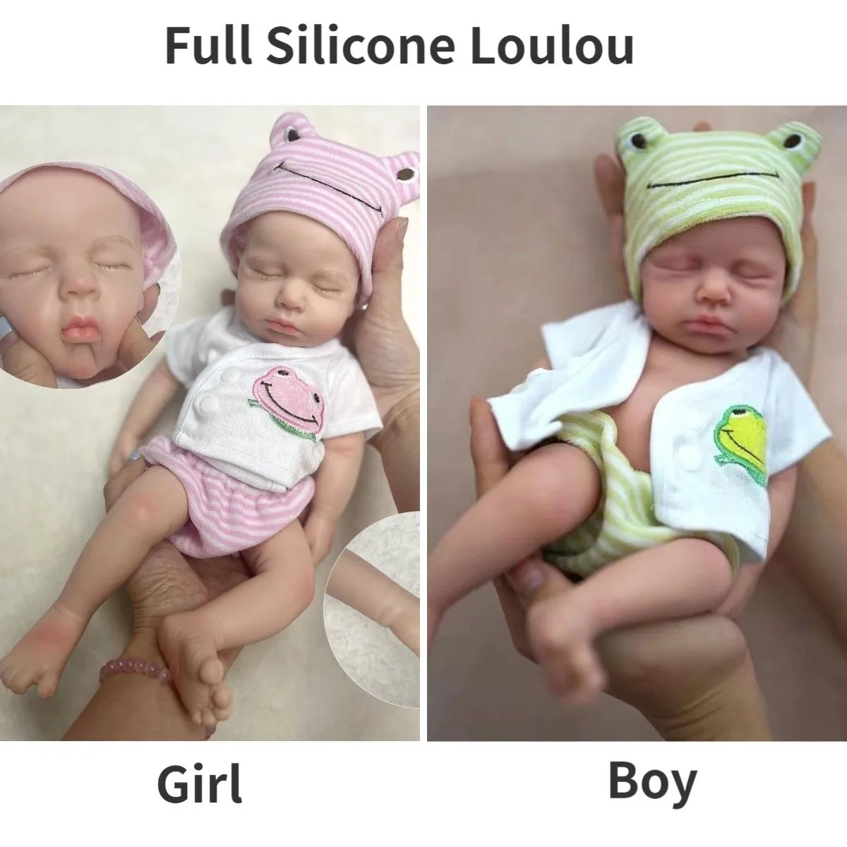 13 Inch Full Body Soft Silicone Bebe Reborn Doll Handmade 3D Painted Skin Newborn Baby Doll For Children Gifts