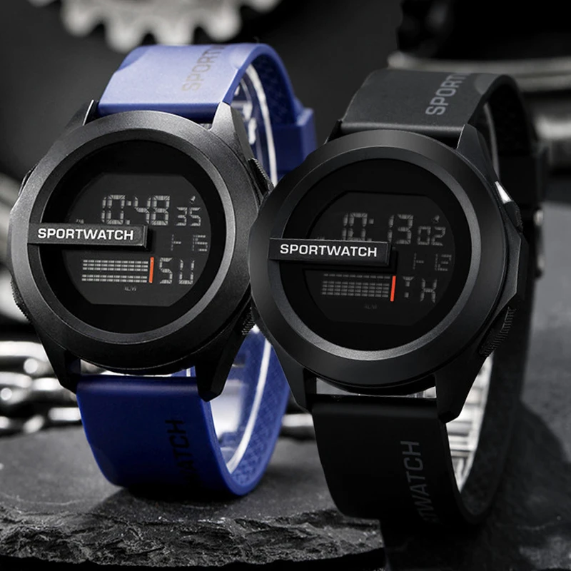 Reloj deportivo para hombre, reloj de pulsera Digital, cronómetro luminoso con fecha y semana, reloj militar resistente al agua para hombre, reloj electrónico, nuevo
