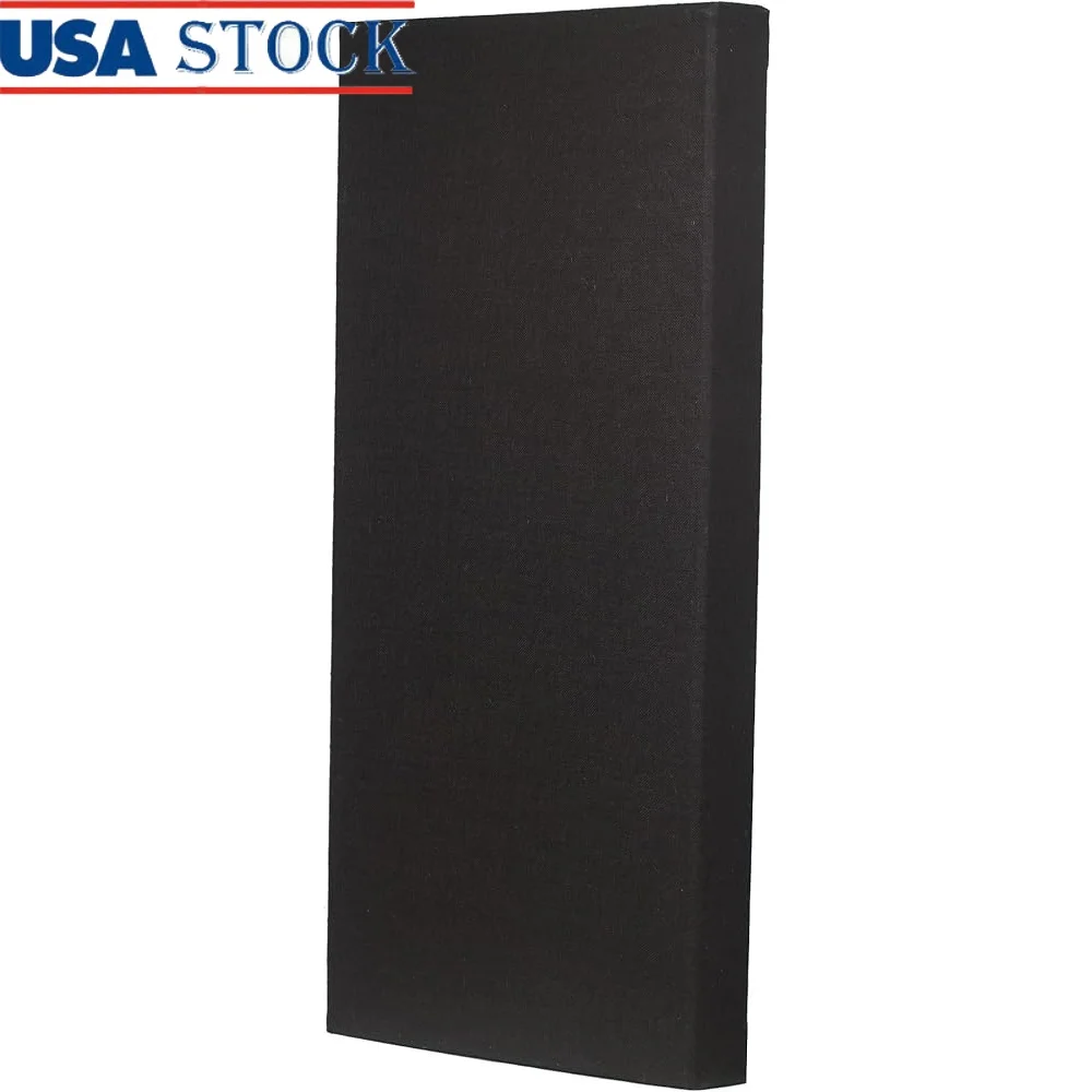 Sound Absorbing Acoustic Panels Beveled Edge Noise Dampening Wall Treatment NRC 115 Home Office Studio Installation Hardware