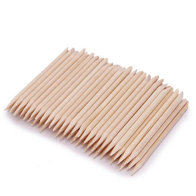 100/500Pcs Orange Wood Sticks for Nails BULK Double Sided Cuticle Pusher Remover Nail Art Manicure Pedicure Tool for Manicure Pe