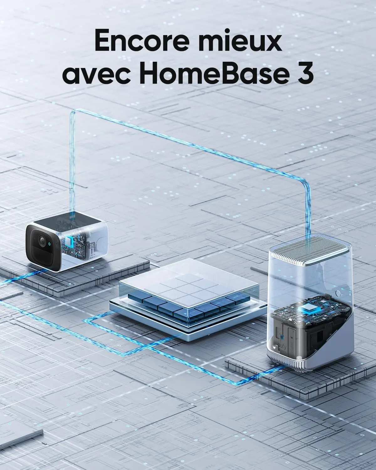 (Stock UE) Eufy Security S220 SoloCam Telecamera di sicurezza solare Telecamera esterna wireless Alimentazione continua Risoluzione 2K Wireless