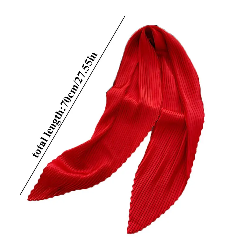 Bufandas cuadradas de seda de lujo para mujer, bufanda plisada a la moda, hiyab musulmán, pañuelo para el cuello para mujer, bufanda para el pelo arrugada
