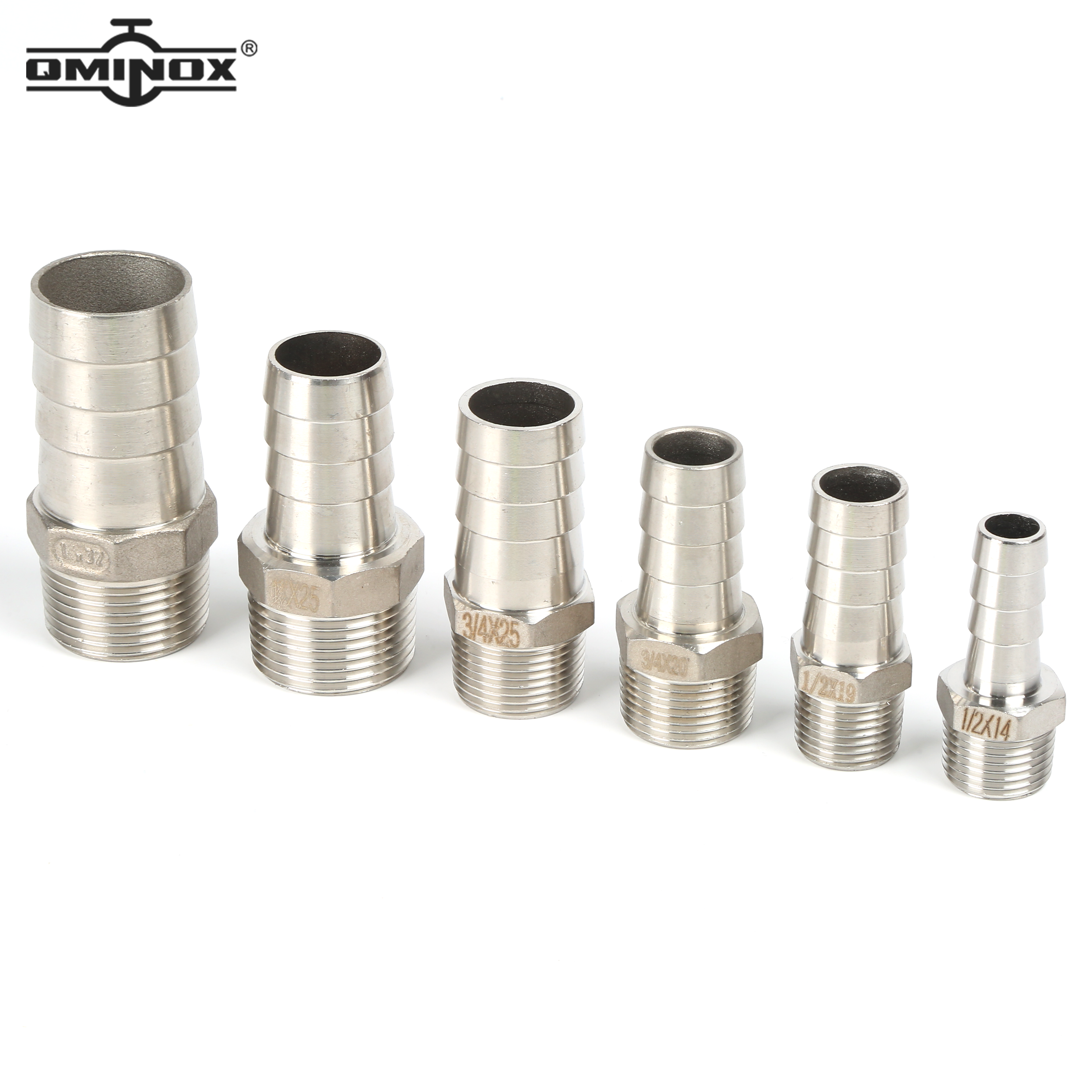 ท่อ Barb FITTING SS304 1/8 "1/4" 3/8 "1/2" 3/4 "1" 2 "BSPT ชาย 6 8 10 12 13 15 16 19 20 25 32 มม.ท่อ COUPLER CONNECTOR ADAPTER