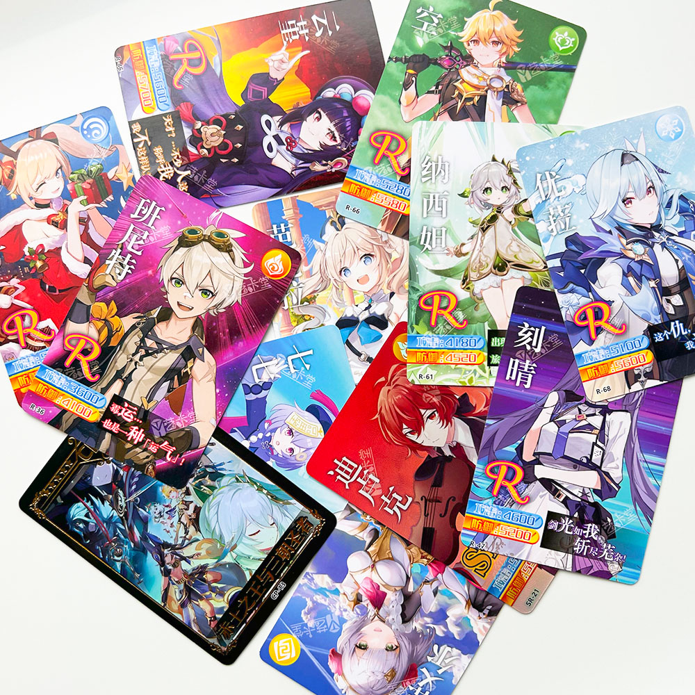 3/6/12 個ゲーム原神インパクトコレクションカードゲーム手紙パーティーテーブルボードのおもちゃ家族子供クリスマス誕生日ギフト