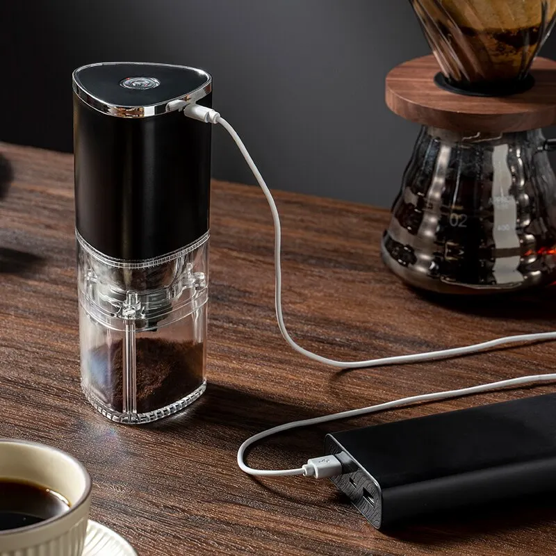 เครื่องบดกาแฟไฟฟ้าแบบพกพาเครื่องบดแบบชาร์จ USB แกนบดเมล็ดกาแฟในบ้าน