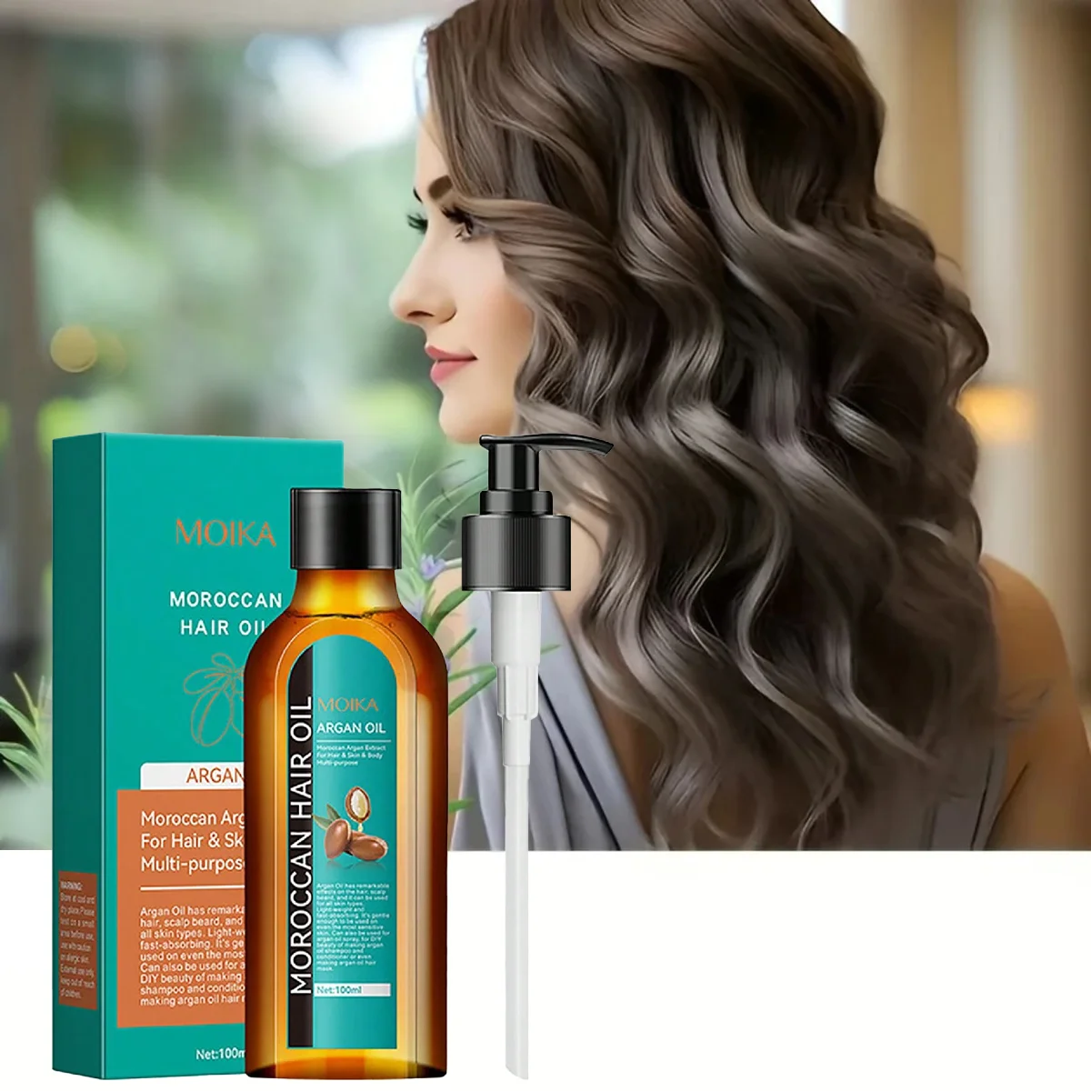 L'huile essentielle de soin capillaire empêche les cheveux secs et fendus, hydrate en douceur, nourrit et adoucit la lumière