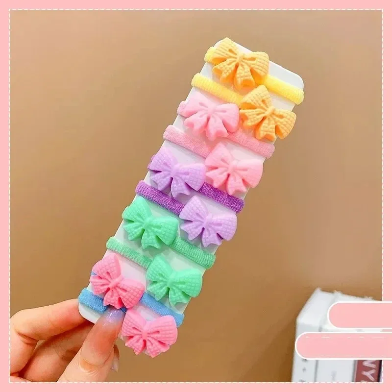 20-40 peças/set faixa de borracha para crianças dos desenhos animados faixa de cabelo novo doce corda de cabelo acessórios para o cabelo
