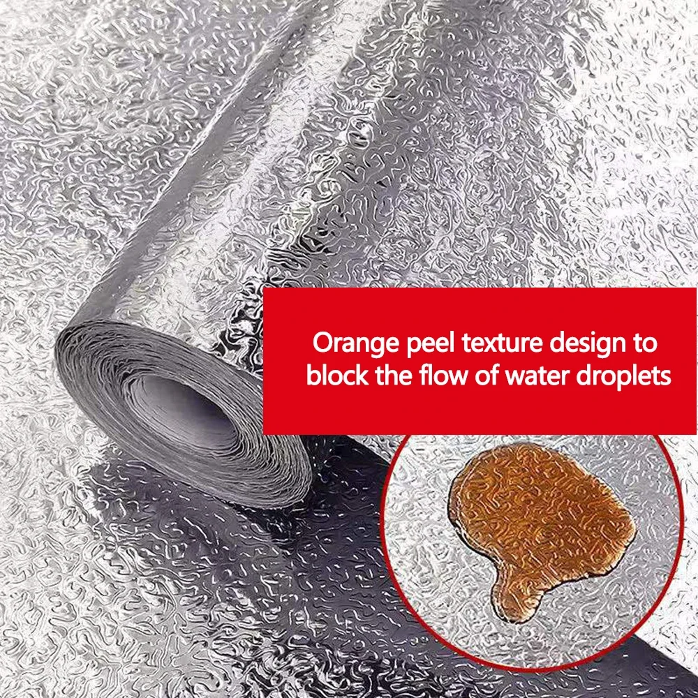 Papel autoadhesivo resistente al aceite para cocina, papel de aluminio, impermeable, mesa de gabinete, papel tapiz autoadhesivo restaurado