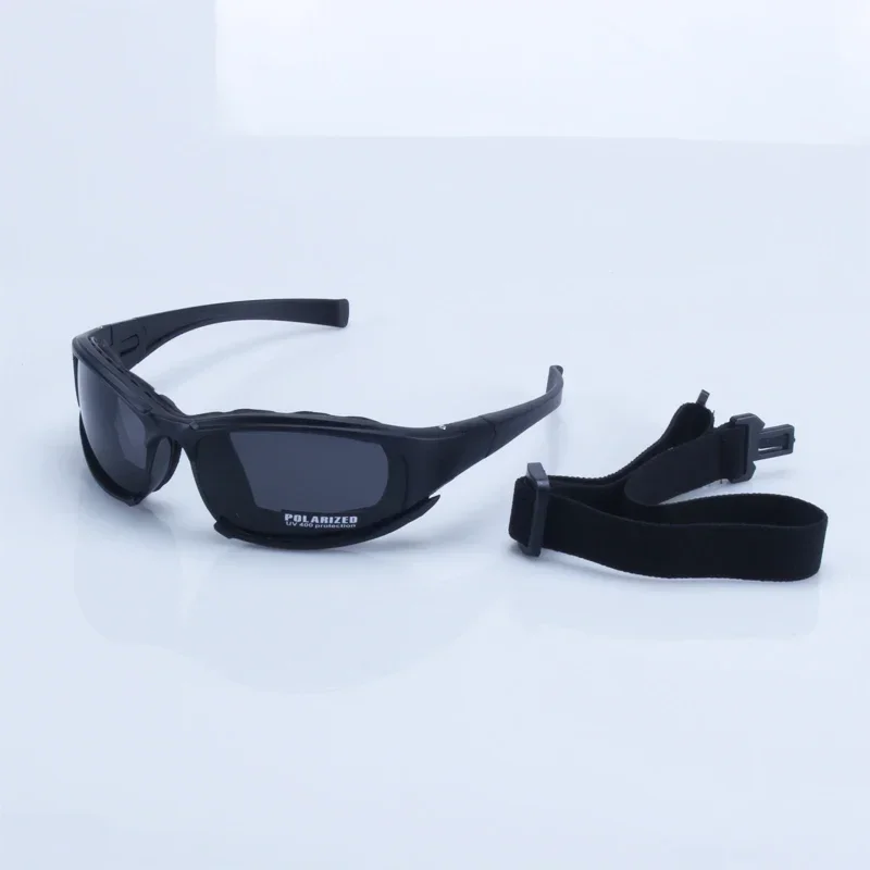 Óculos de sol polarizados militares masculinos, à prova de balas, airsoft, tiro, lente de fumaça, motocicleta, ciclismo