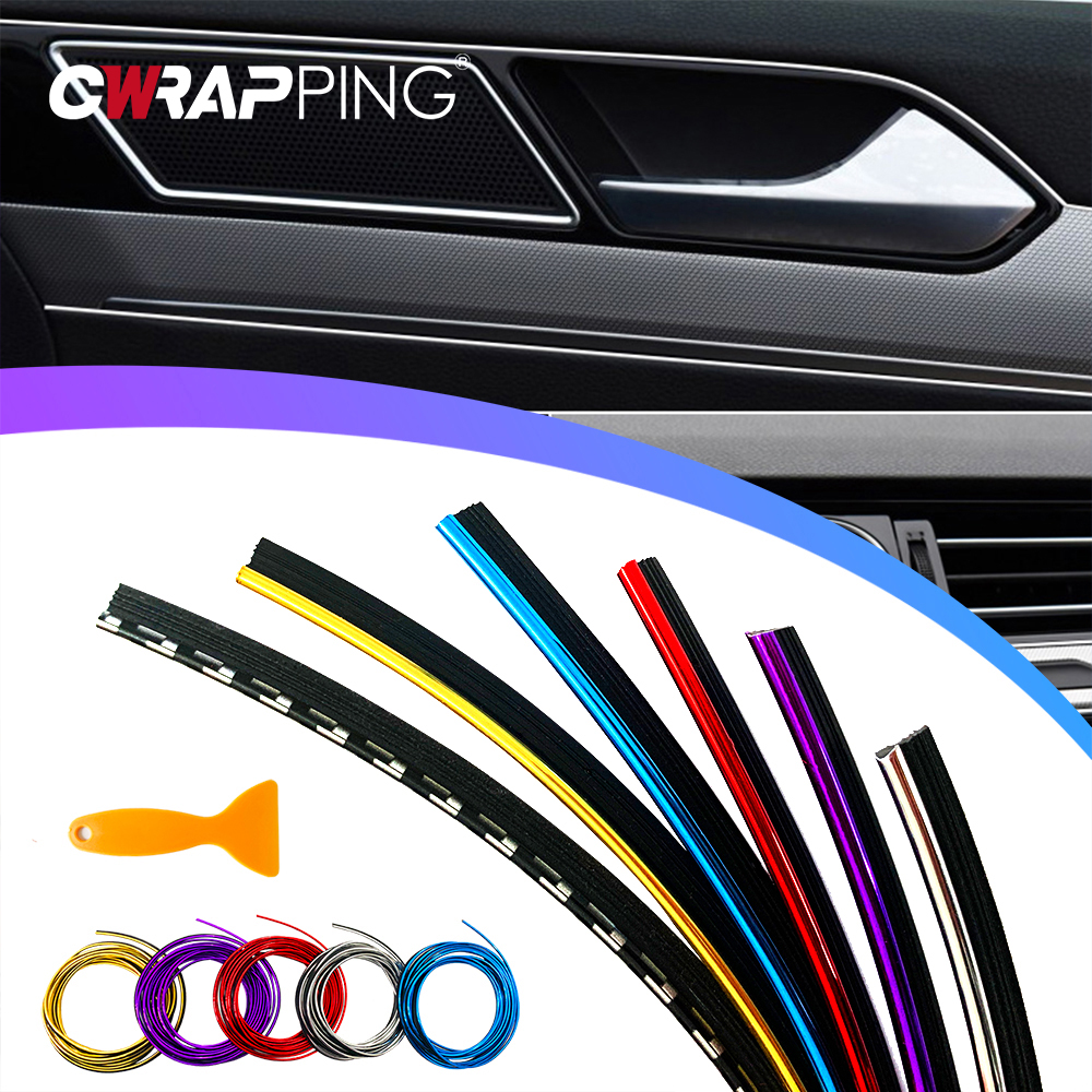 รถตกแต่งภายใน Trim Strip PVC รถ Vent ตกแต่งปลอมคาร์บอนไฟเบอร์ Grille ตกแต่งสําหรับแดชบอร์ดรถ