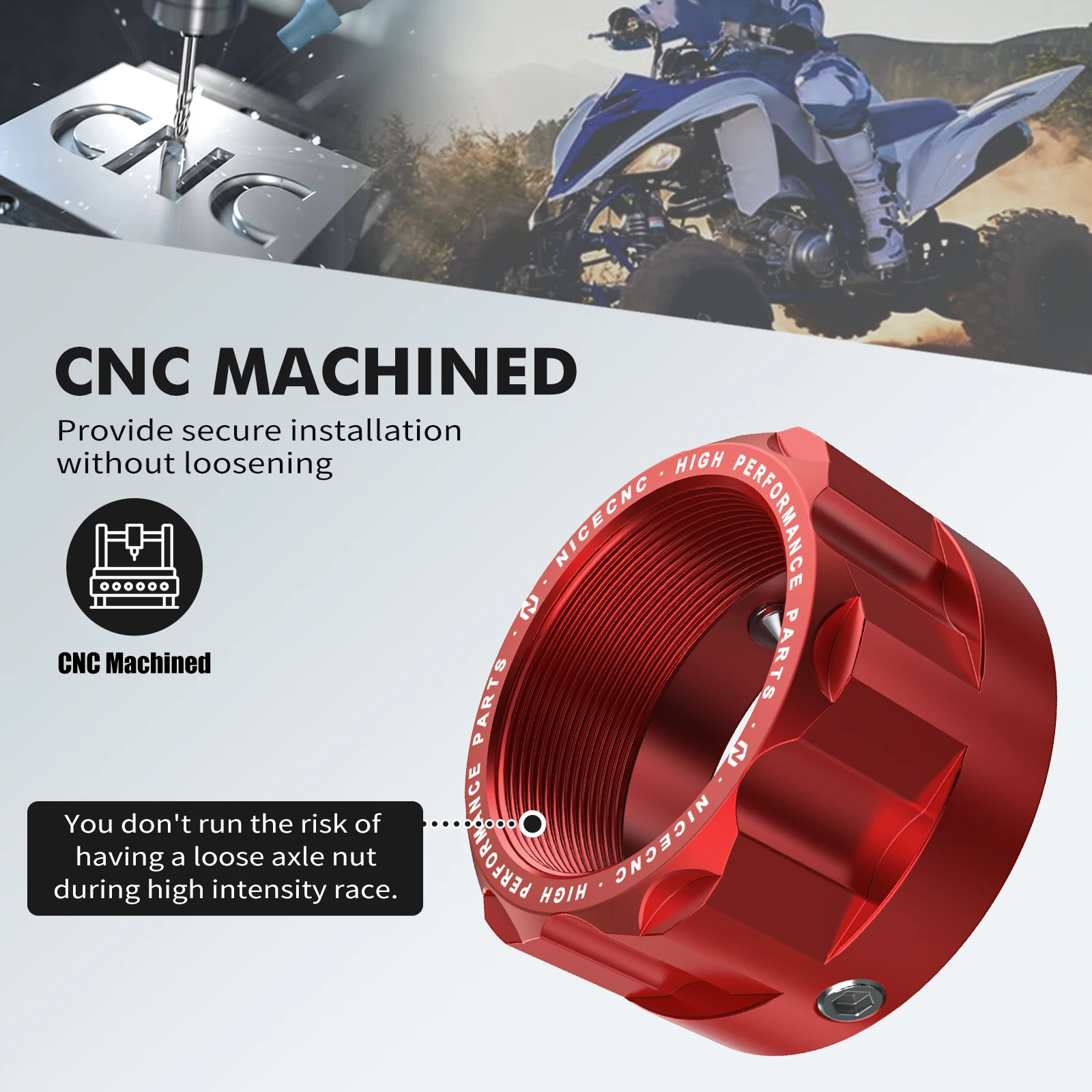 Nicecnc atvリアアクスルナット、yahaラプター700、2006-24、2008、2009、2018、700rラップ、2019-24、yfz450、2009-2007、アクセサリー