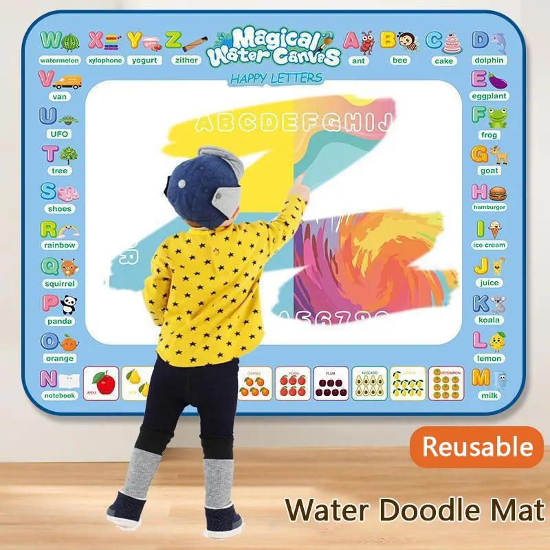 15.76"×12.6" Colorful Water Doodle Mat Drawing Mat For Kids Toddlers Montessori Educational Toys For Children Age 3-8 Gift