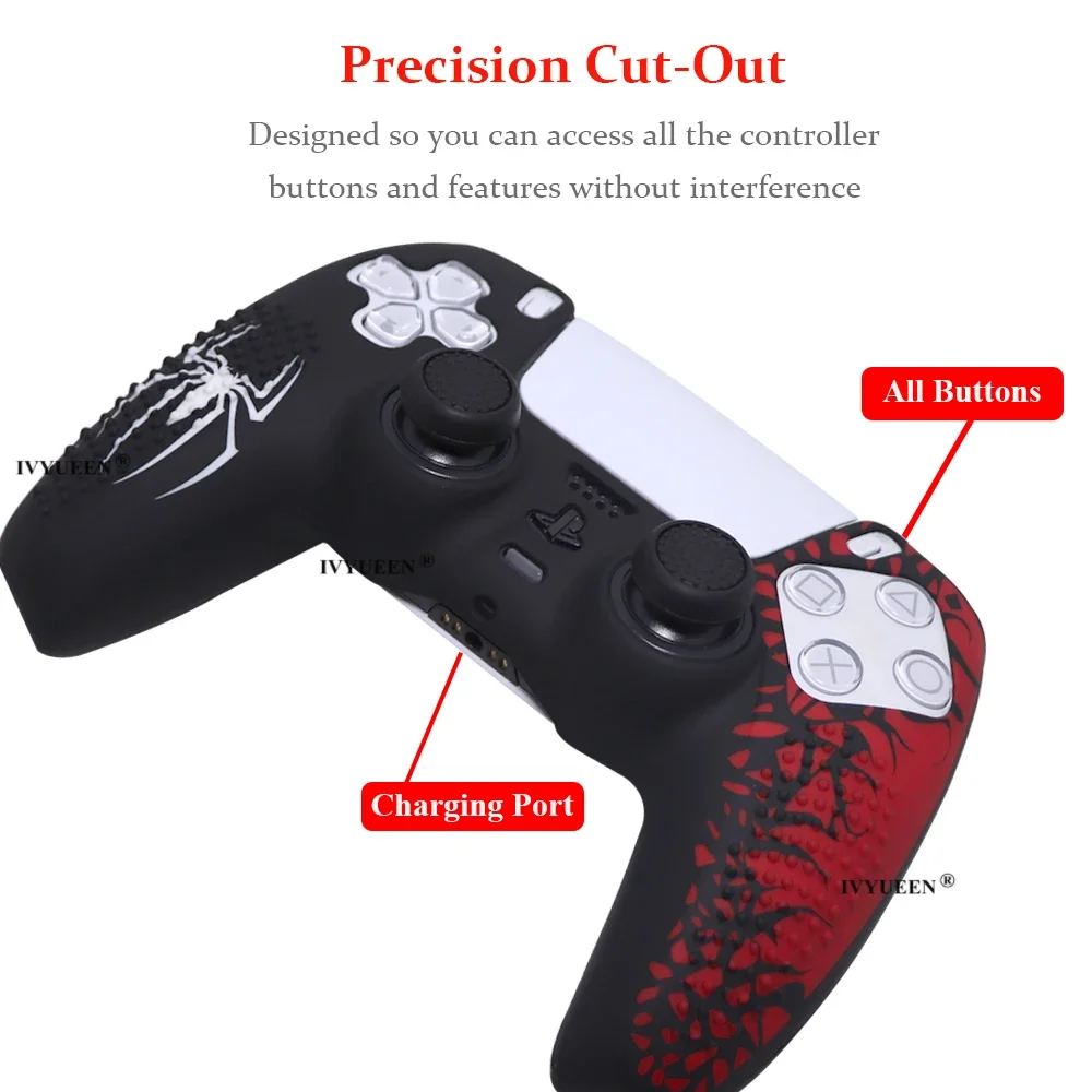For Playstation 5 PS5 Slim Controller Spider Silicone Skin Protective Cover Case for DualSense Touch Pad Sticker Game Accesorios
