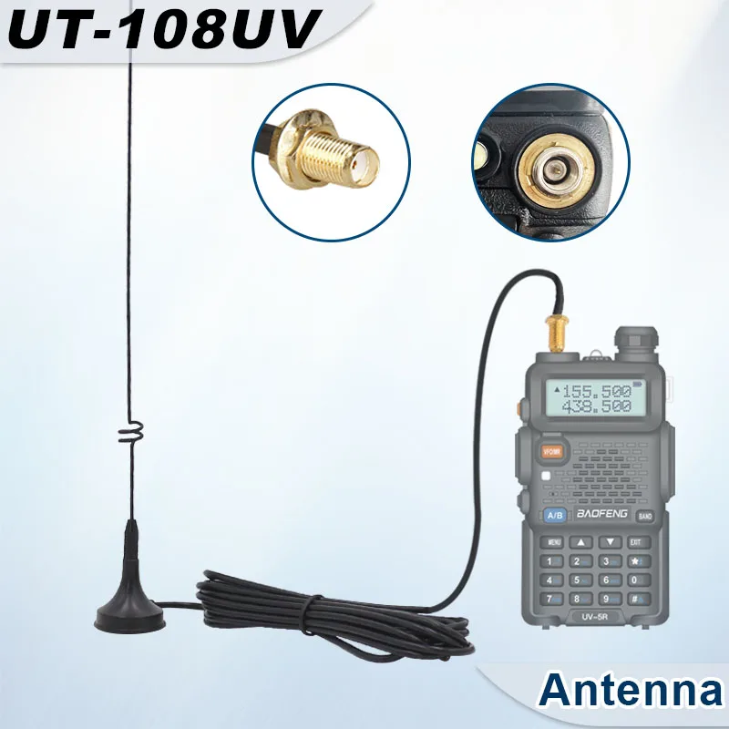 UT-108UV Walkie Talkie Autoantenne Magnetische SMA-F Dual Band UHF VHF voor Baofeng UV-5R TYT WOUXUN Quansheng UV-K5 8 Tweerichtingsradio