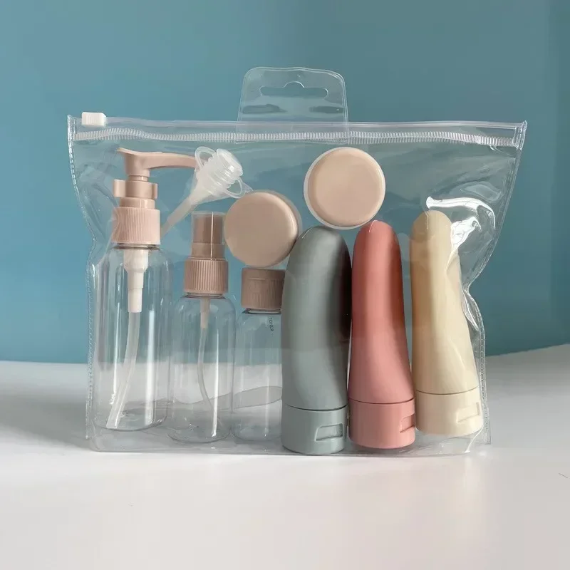 11pcs Travel Refillable Bottle Portable Silicone Empty Sub-bottling Tool Liquid Container Spray Lotion Shampoo Shower Perfume