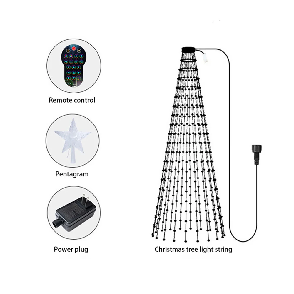 Decorazioni per l'albero di Natale Luci iDeal LED Controllo dell'applicazione Immagini fai-da-te RGB IC Stringa di luce a cascata di Natale